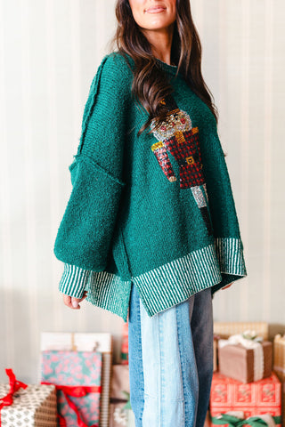 Sequin Brigade Two-Tone Sweater