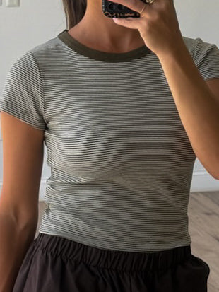 Lakeside Stripe Tee | Olive
