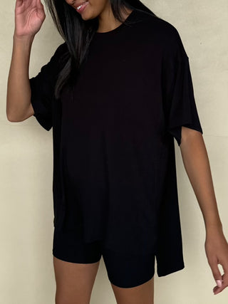 Novi Ribbed Tee + Shorts Set | Black | +Plus Available | RESTOCK