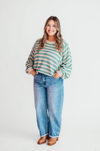 Juniper Stripe Knit Sweater | Jade | +Plus Available