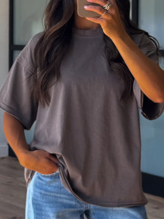 Cotton Washed Tee | Mocha | +Plus Available | RESTOCK