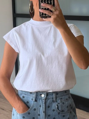Arissa Cap Sleeve Tee | White