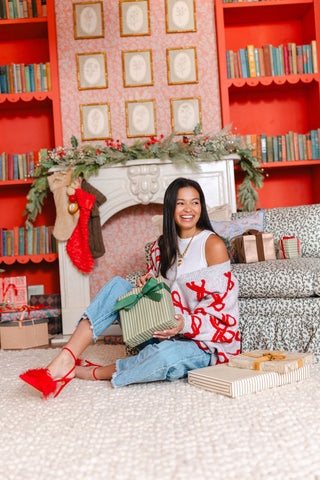 Eloise Bow Button Cardigan | Grey | RESTOCK