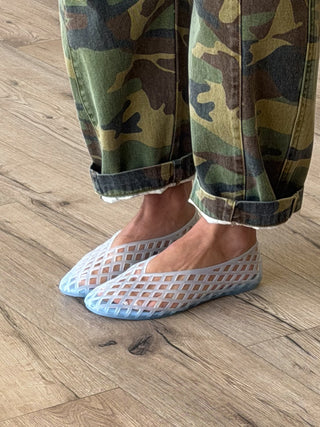 Jelly Mesh Ballet Flats | Sky Blue
