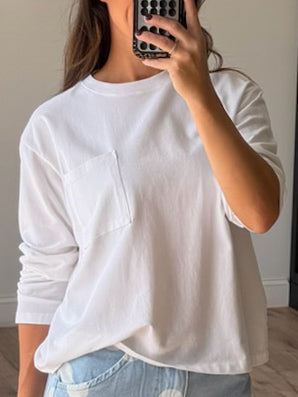 On Time Pocket Long Sleeve | White