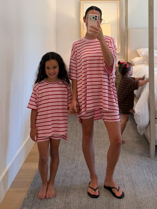 Novi Stripe Ribbed Tee + Shorts Set | 7 Colors Available | PREORDER