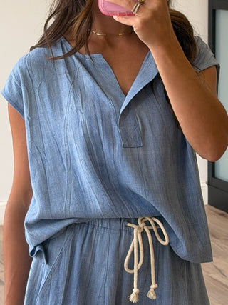 Idyll Chambray Boxy Top