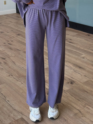 Just Lounging Brush Knit Pants | Lavender Mocha