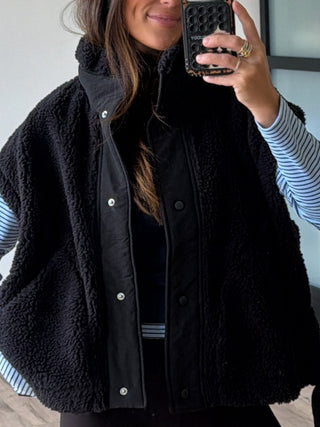 Winter Night Sherpa Vest | Black