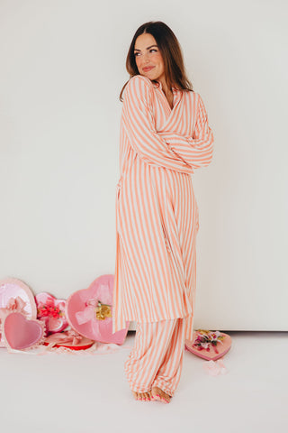 Women's Candy Stripe Robe | Pink | +Plus Available