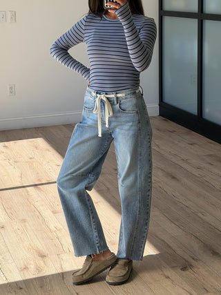 Andie Drawstring Barrel Jeans | +Plus Available