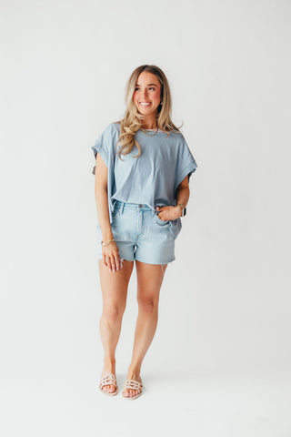 Transcend Cut-Out Tee | Dusty Blue