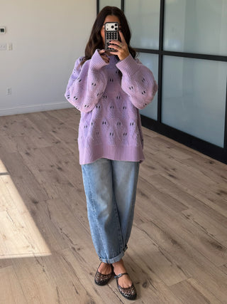 Ghosted Plush Sweater | Lavender