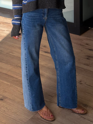 Daze Out Contrast Wide-Leg Jeans | +Plus Available