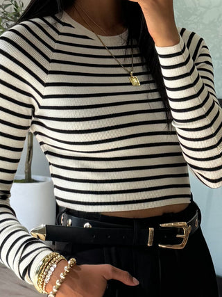 Corinne Stripe Knit Top