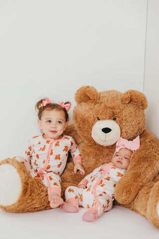 Love You Beary Much Sleep Onesie | Pink | Tiny Talulah