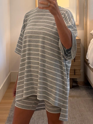 Novi Stripe Ribbed Tee + Shorts Set | 7 Colors Available | PREORDER