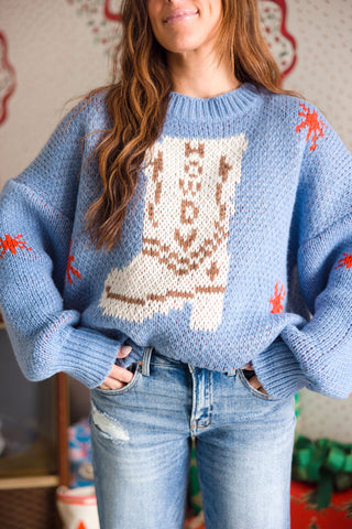 Wild West Chunky Knit Sweater | White Boot