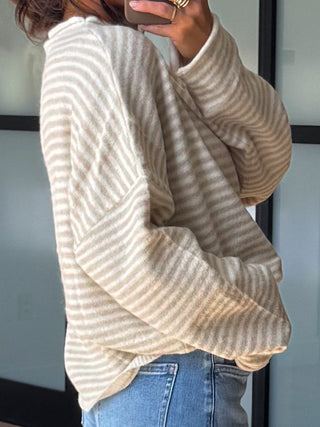 Isla Cardigan | Mini Striped Sand | RESTOCK