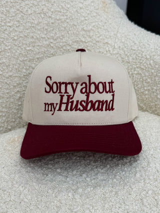 'Sorry About My Husband' Canvas Cap | 4 Colors Available