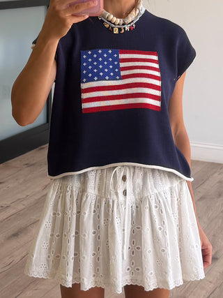 Flagstaff Knit Sweater Top | Navy