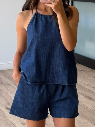 Avielle Denim Halter Top