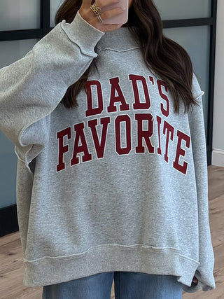 "FAVORITE" Mock Neck Sweatshirt