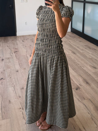 Margaux Smocked Maxi Dress | Shadow Plaid