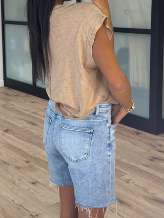 Relaxed Cotton Pocket Tee | Taupe