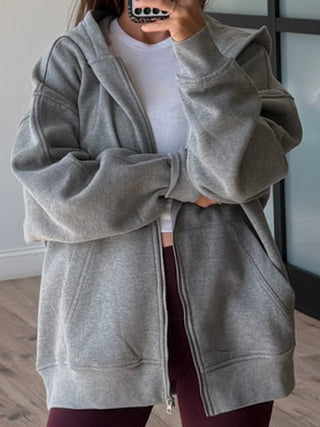 Stole Your Boyfriend's Zip-Up Hoodie | Grey