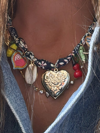 Bandana Charm Necklace | Navy