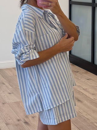 Rian Stripe Button-Down | Sky Blue | RESTOCK