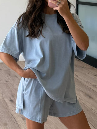 Field Day Tee + Shorts Set | Dusty Blue