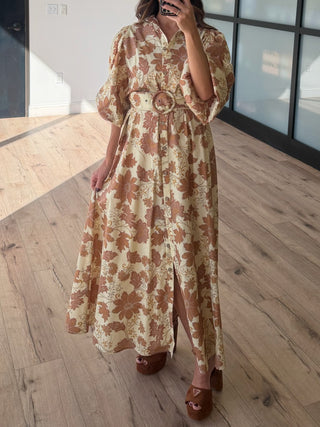 Charlotte Belted Maxi Dress | Desert Bloom