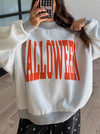 "HALLOWEEN" Reversible Mock Neck Sweatshirt
