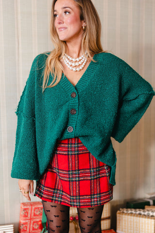 Lev Textured Cardigan | Evergreen | +Plus Available