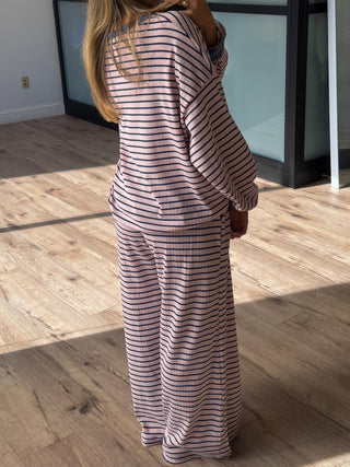 Blushin' Sailor Ribbed Contrast Top