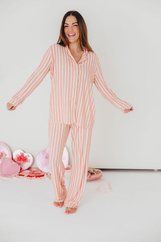 Candy Stripe Pajama Set | Pink | +Plus Available