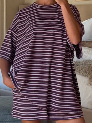 Jovi Waffle Knit Tee + Shorts Set | Plum | +Plus Available