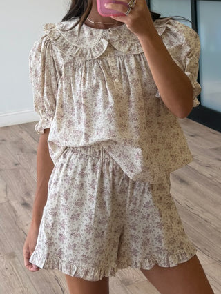 Tea Rose Collared Blouse