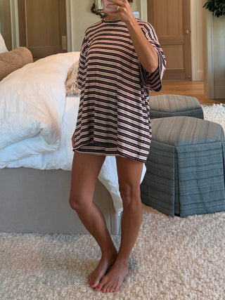 Jovi Ribbed Knit Tee + Shorts Set | Cherry Cacao | +Plus Available