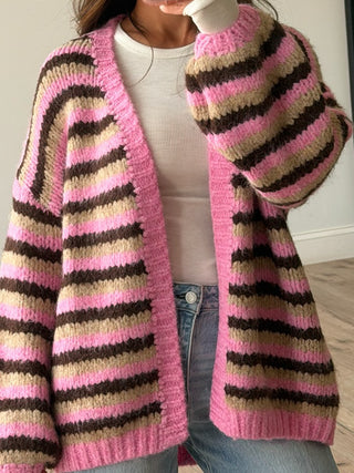Wrap Around Cozy Knit Cardigan | Blush Truffle | +Plus Available