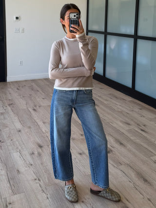 Think Twice Layered Knit Top | Mocha