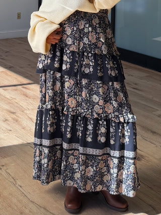 Meadowlore Tiered Skirt | Noir Garden