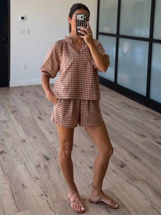 Bodhi Plaid Shorts | Caramel
