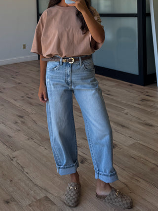 Kye Crop Barrel Jeans
