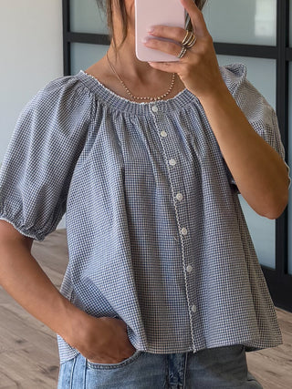 Dusty Delta Gingham Top + Scrunchie