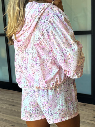 Azalea Windbreaker Jacket | Pink Patchwork