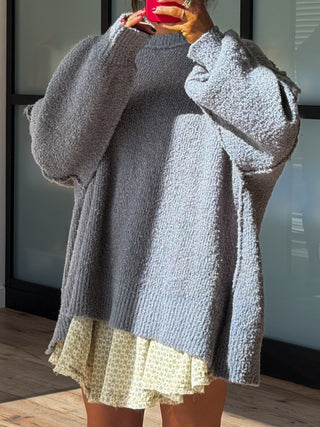 Lev Textured Sweater | Charcoal | +Plus Available