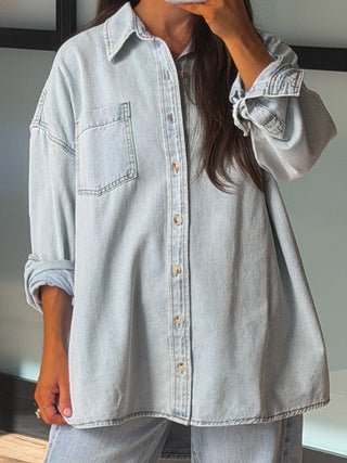 Old Soul Denim Shacket | Light Wash | +Plus Available